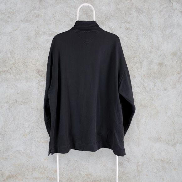 Vintage Black Tommy Hilfiger Sweatshirt 1/4 Zip Mens XL - Picture 5 of 6